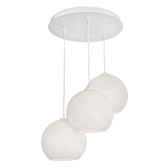 Cleo Three Light Pendant in White (162|CLEP13WHRND3)