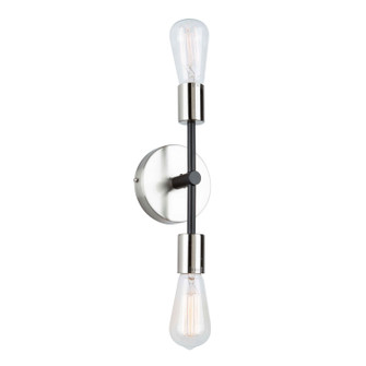 Truro Two Light Wall Sconce in Black & Brushed Nickel (78|AC11256NB)