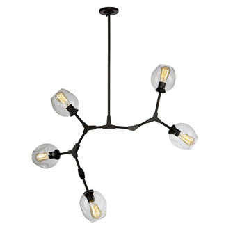 Organic Five Light Chandelier in Black (78|JA14025BK)