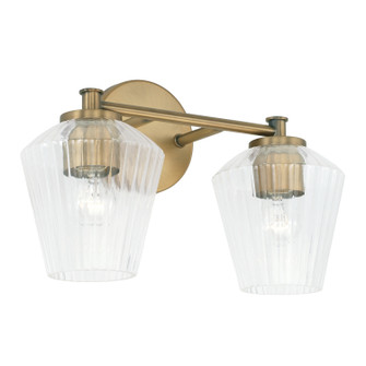 Beau Two Light Vanity in Aged Brass (65|141421AD-507)