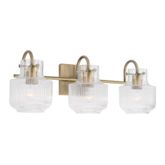 Nyla Three Light Vanity in Aged Brass (65|145131AD)