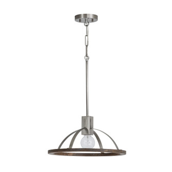 Hugo One Light Pendant in Grey Wash and Matte Nickel (65|340111GN)