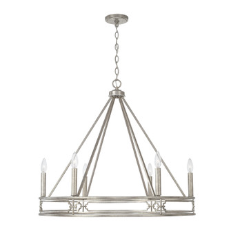 Merrick Six Light Chandelier in Antique Silver (65|443461AS)