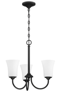 Gwyneth Three Light Chandelier in Flat Black (46|50423-FB-WG)