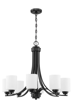 Bolden Eight Light Chandelier in Flat Black (46|50528-FB-WG)