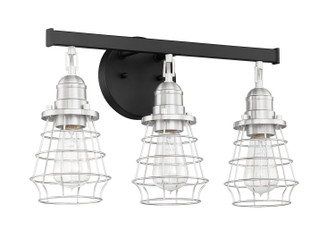 Thatcher Three Light Vanity in Flat Black/Brushed Polished Nickel (46|50603-FBBNK)