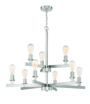 Chicago Nine Light Chandelier in Brushed Polished Nickel (46|53129-BNK)