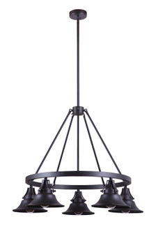 Union Five Light Outdoor Chandelier in Oiled Bronze Gilded (46|54025-OBG)