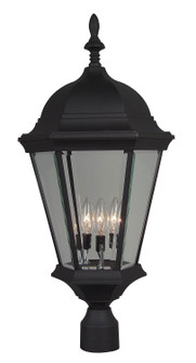 Straight Glass Cast Three Light Post Mount in Textured Black (46|Z555-TB)