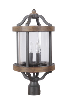 Ashwood Two Light Post Mount in Textured Black/Whiskey Barrel (46|Z7925-TBWB)