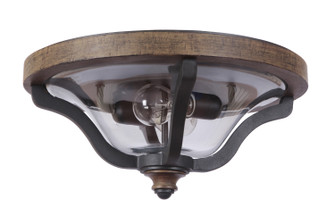 Ashwood Two Light Outdoor Flushmount in Textured Black/Whiskey Barrel (46|Z7937-TBWB)