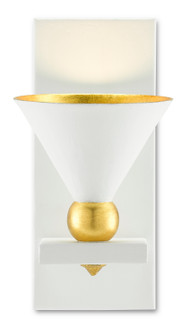 Moderne One Light Wall Sconce in Gesso White/Contemporary Gold Leaf (142|5000-0184)