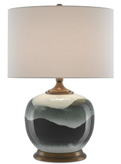 Boreal One Light Table Lamp in White/Green/Antique Brass (142|6000-0109)