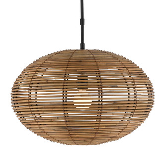 Vanadis Pendant One Light Pendant in Satin Black/Natural (142|9000-0463)