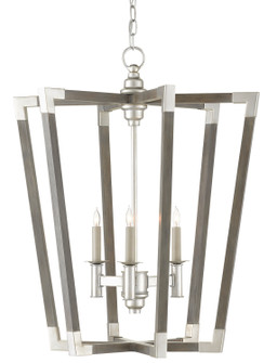 Bastian Three Light Chandelier in Chateau Gray/Contemporary Silver Leaf (142|9000-0605)