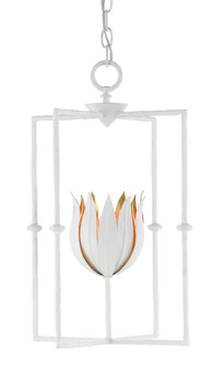 Tulipano Collection One Light Lantern in Gesso White/Contemporary Gold Leaf (142|9000-0630)