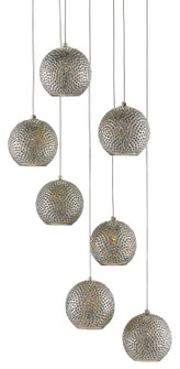 Giro Seven Light Pendant in Painted Silver/Nickel/Blue (142|9000-0683)