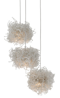 Birds Three Light Pendant in Painted Silver/Clear (142|9000-0696)