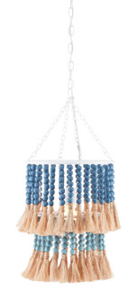 Jamie Beckwith One Light Pendant in Sugar White/Mist Blue/Demin Blue/Natural Rope (142|9000-0831)