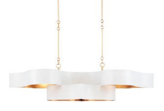 Grand Lotus Six Light Chandelier in Sugar White/Contemporary Gold Leaf (142|9000-0854)