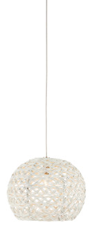 Piero One Light Pendant in White/Painted Silver (142|9000-0909)