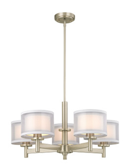 Double Organza Five Light Chandelier in Satin Nickel (41|1270-09)