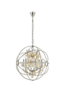 Geneva Six Light Chandelier in Polished Nickel (173|1130D25PN-GT/RC)