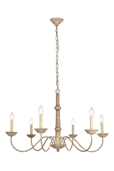 Merritt Six Light Chandelier in Weathered Dove (173|LD6007D35WD)