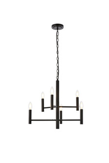 Carmella Six Light Pendant in Black (173|LD7060D22BK)