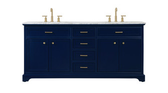 Americana Double Bathroom Vanity in Blue (173|VF15072DBL)