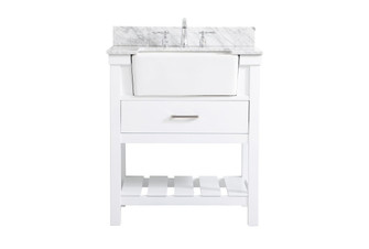 Clement Single Bathroom Vanity in White (173|VF60130WH-BS)