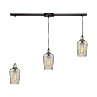 Hammered Glass Three Light Pendant in Oil Rubbed Bronze (45|10830/3L)