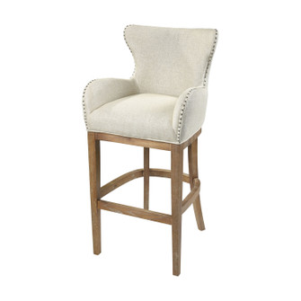 Roxie Bar Chair in Cream, Reclaimed Oak, Reclaimed Oak (45|1204-032)