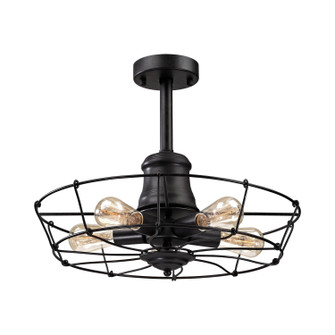 Glendora Five Light Semi Flush Mount in Wrought Iron Black (45|14259/5)