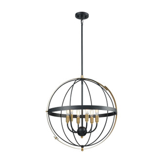 Caldwell Six Light Chandelier in Matte Black (45|15286/6)