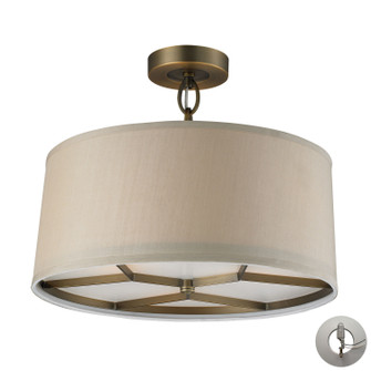 Baxter Three Light Semi Flush Mount in Brushed Antique Brass (45|31262/3-LA)