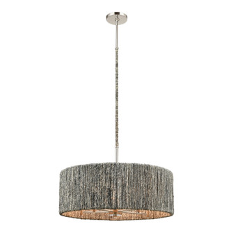 Abaca Five Light Chandelier in Polished Nickel (45|32512/5)