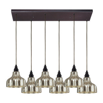 Danica Six Light Pendant in Oiled Bronze (45|46008/6RC)