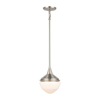 Mid Century Schoolhouse One Light Mini Pendant in Satin Nickel (45|69284/1)