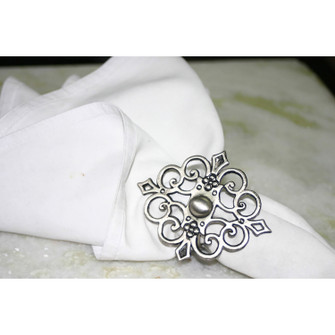 Italian Napkin Rings (Set Of 4) in Pewter (45|NAP014/S4)