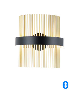 Chimes LED Wall Sconce in Black / Satin Brass (86|E34201-BKSBR)