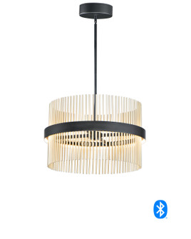 Chimes WiZ LED Pendant in Black / Satin Brass (86|E34205-BKSBR)