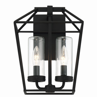 Bastille Two Light Outdoor Wall Sconce in Satin Black (40|41957-011)