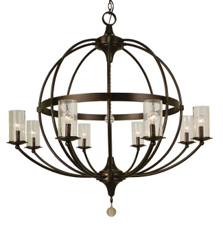 Compass Eight Light Foyer Chandelier in Matte Black (8|1078 MBLACK)