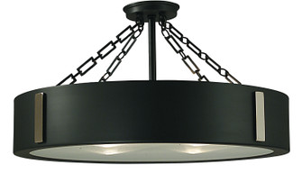 Oracle Four Light Flush / Semi-Flush Mount in Charcoal with Polished Nickel Accents (8|2416 CH/PN)