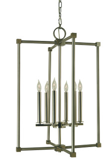 Lexington Six Light Chandelier in Mahogany Bronze with Antique Brass (8|4606 MB/AB)