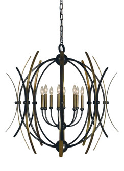 Monique Eight Light Chandelier in Mahogany Bronze with Antique Brass Accents (8|5058 MB/AB)