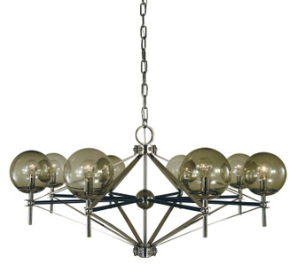 Calista Eight Light Chandelier in Polished Nickel with Matte Black Accents (8|5068 PN/MBLACK)