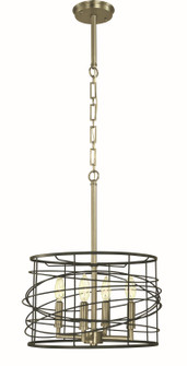 Boca Four Light Mini Chandelier in Brushed Nickel and Matte Black (8|5614 BN/MBLACK)
