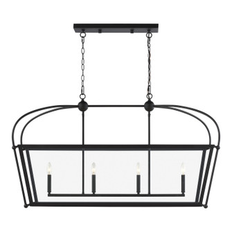 Charleston Four Light Linear Lantern in Midnight Black (454|6691004EN-112)